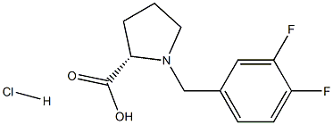 (R)-alpha-(3,4-difluoro-benzyl)-proline hydrochloride Struktur