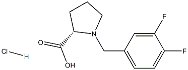 (R)-alpha-(3,4-difluoro-benzyl)-proline hydrochloride Structure