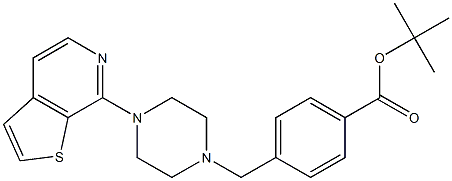 4-(4-Thieno[2,3-c]pyridin-7-yl-piperazin-1-ylmethyl)-benzoic acid tert-butyl ester,,结构式