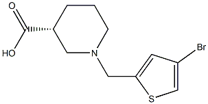 (3R)-1-[(4-bromothiophen-2-yl)methyl]piperidine-3-carboxylic acid Struktur
