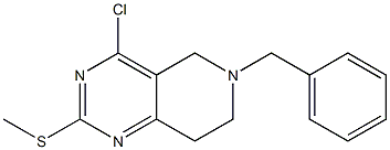 6-benzyl-4-chloro-2-(methylsulfanyl)-5,6,7,8-tetrahydropyrido[4,3-d]pyrimidine 化学構造式