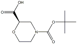 (R )-N-Boc-2-morpholinecarboxylic acid Struktur
