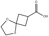 5-Oxa-8-thia-spiro[3.4]octane-2-carboxylic acid
 Struktur