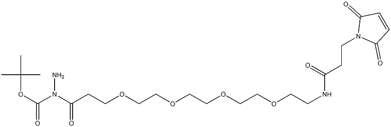 1-Maleinimido-3-oxo-7,10,13,16-tetraoxa-4-azanonadecan-19-oyl-(N-t-butyloxycarbonyl)hydrazid Struktur