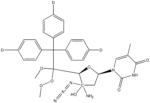 3'-Amino-3'-azido-5'-O-dimethoxytrityl-D3-thymidine Structure