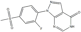 1-[2-FLUORO-4-(METHYLSULFONYL)PHENYL]-1,5-DIHYDRO-4H-PYRAZOLO[3,4-D]PYRIMIDIN-4-ONE Struktur