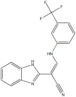 2-(1H-benzo[d]imidazol-2-yl)-3-[3-(trifluoromethyl)anilino]acrylonitrile Structure