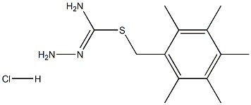 2,3,4,5,6-pentamethylbenzyl aminomethanehydrazonothioate hydrochloride Structure