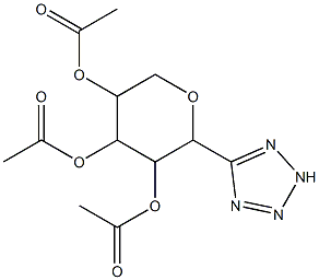 3,5-di(acetyloxy)-2-(2H-1,2,3,4-tetraazol-5-yl)tetrahydro-2H-pyran-4-yl acetate Structure