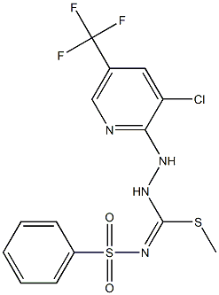 N-[{2-[3-chloro-5-(trifluoromethyl)-2-pyridinyl]hydrazino}(methylsulfanyl)methylene]benzenesulfonamide Struktur