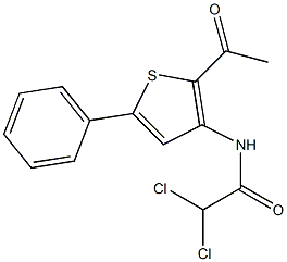N1-(2-acetyl-5-phenyl-3-thienyl)-2,2-dichloroacetamide Structure