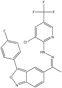 1-[3-(4-fluorophenyl)-2,1-benzisoxazol-5-yl]-1-ethanone N-[3-chloro-5-(trifluoromethyl)-2-pyridinyl]hydrazone Struktur