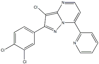 3-chloro-2-(3,4-dichlorophenyl)-7-(2-pyridinyl)pyrazolo[1,5-a]pyrimidine Structure