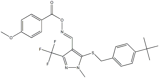 5-{[4-(tert-butyl)benzyl]sulfanyl}-4-({[(4-methoxybenzoyl)oxy]imino}methyl)-1-methyl-3-(trifluoromethyl)-1H-pyrazole