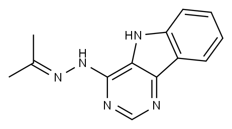 acetone N-(5H-pyrimido[5,4-b]indol-4-yl)hydrazone 化学構造式