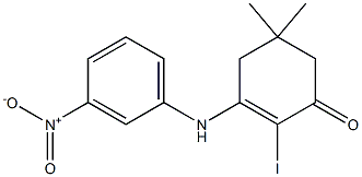 2-iodo-5,5-dimethyl-3-(3-nitroanilino)-2-cyclohexen-1-one Structure
