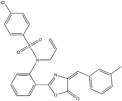 N1-allyl-N1-{2-[4-(3-methylbenzylidene)-5-oxo-4,5-dihydro-1,3-oxazol-2-yl]phenyl}-4-chlorobenzene-1-sulfonamide Structure