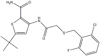 5-(tert-butyl)-3-({2-[(2-chloro-6-fluorobenzyl)thio]acetyl}amino)thiophene-2-carboxamide