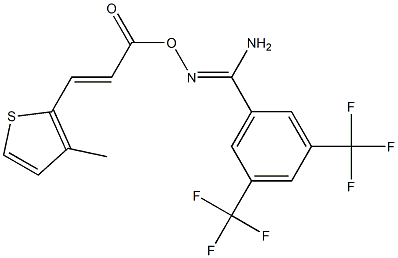 O1-[3-(3-methyl-2-thienyl)acryloyl]-3,5-di(trifluoromethyl)benzene-1-carbohydroximamide 结构式