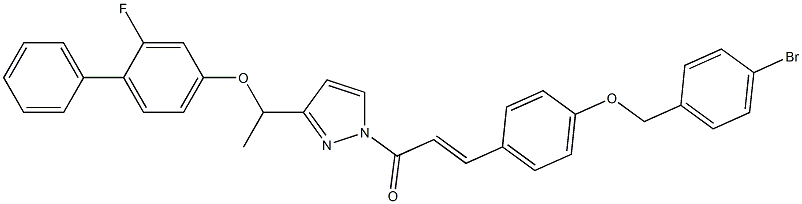 (E)-3-{4-[(4-bromobenzyl)oxy]phenyl}-1-(3-{1-[(2-fluoro[1,1'-biphenyl]-4-yl)oxy]ethyl}-1H-pyrazol-1-yl)-2-propen-1-one