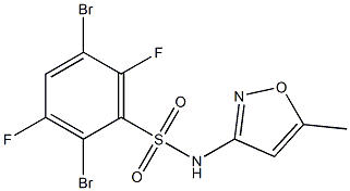 N1-(5-methylisoxazol-3-yl)-2,5-dibromo-3,6-difluorobenzene-1-sulfonamide Structure