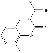 2-[({[imino(methylamino)methyl]amino}carbonyl)amino]-1,3-dimethylbenzene Struktur