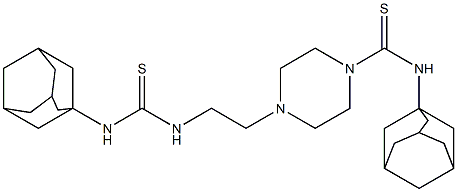 N-(1-adamantyl)-4-(2-{[(1-adamantylamino)carbothioyl]amino}ethyl)tetrahydro-1(2H)-pyrazinecarbothioamide Struktur
