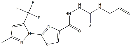 N-allyl-2-({2-[3-methyl-5-(trifluoromethyl)-1H-pyrazol-1-yl]-1,3-thiazol-4-yl}carbonyl)-1-hydrazinecarbothioamide Structure