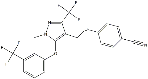 4-({1-methyl-3-(trifluoromethyl)-5-[3-(trifluoromethyl)phenoxy]-1H-pyrazol-4-yl}methoxy)benzenecarbonitrile Struktur