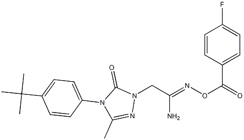 2-{4-[4-(tert-butyl)phenyl]-3-methyl-5-oxo-4,5-dihydro-1H-1,2,4-triazol-1-yl}-N'-[(4-fluorobenzoyl)oxy]ethanimidamide 结构式