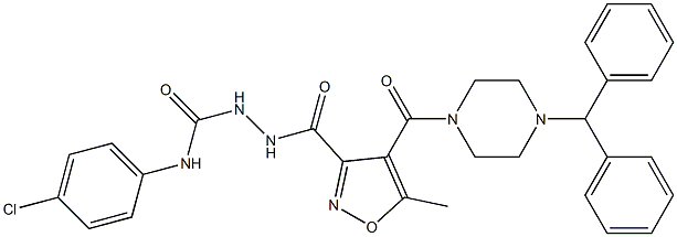 2-({4-[(4-benzhydrylpiperazino)carbonyl]-5-methyl-3-isoxazolyl}carbonyl)-N-(4-chlorophenyl)-1-hydrazinecarboxamide