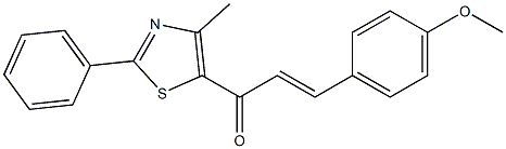(E)-3-(4-methoxyphenyl)-1-(4-methyl-2-phenyl-1,3-thiazol-5-yl)-2-propen-1-one 化学構造式