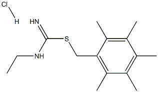 2,3,4,5,6-pentamethylbenzyl (ethylamino)methanimidothioate hydrochloride Struktur
