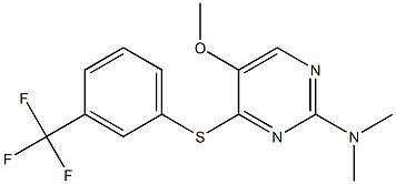 N-(5-methoxy-4-{[3-(trifluoromethyl)phenyl]sulfanyl}-2-pyrimidinyl)-N,N-dimethylamine Struktur