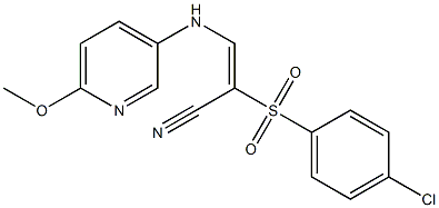 (E)-2-[(4-chlorophenyl)sulfonyl]-3-[(6-methoxy-3-pyridinyl)amino]-2-propenenitrile