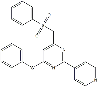 4-(phenylsulfanyl)-6-[(phenylsulfonyl)methyl]-2-(4-pyridinyl)pyrimidine Structure
