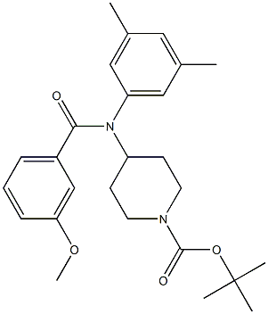 tert-butyl 4-[(3-methoxybenzoyl)-3,5-dimethylanilino]tetrahydro-1(2H)-pyridinecarboxylate Structure