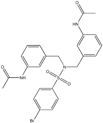 N-[3-({[3-(acetylamino)benzyl][(4-bromophenyl)sulfonyl]amino}methyl)phenyl]acetamide Struktur