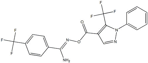 O1-{[1-phenyl-5-(trifluoromethyl)-1H-pyrazol-4-yl]carbonyl}-4-(trifluoromethyl)benzene-1-carbohydroximamide 化学構造式