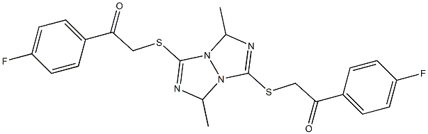 1-(4-fluorophenyl)-2-[(6-{[2-(4-fluorophenyl)-2-oxoethyl]thio}-1,4-dimethyl-1H,4H-2,3a,5,6a-tetraazapentalen-3-yl)thio]ethan-1-one Structure