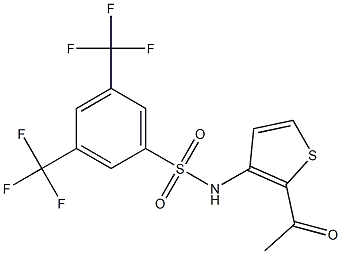 N1-(2-acetyl-3-thienyl)-3,5-di(trifluoromethyl)benzene-1-sulfonamide Structure