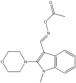 N-(acetyloxy)-N-[(E)-(1-methyl-2-morpholino-1H-indol-3-yl)methylidene]amine Structure
