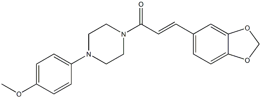 (E)-3-(1,3-benzodioxol-5-yl)-1-[4-(4-methoxyphenyl)piperazino]-2-propen-1-one Struktur