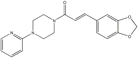 (E)-3-(1,3-benzodioxol-5-yl)-1-[4-(2-pyridinyl)piperazino]-2-propen-1-one Structure