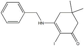 3-(benzylamino)-2-iodo-5,5-dimethyl-2-cyclohexen-1-one Struktur