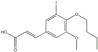 (E)-3-(4-butoxy-3-iodo-5-methoxyphenyl)acrylic acid Struktur