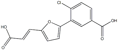 3-(5-((E)-2-carboxyvinyl)furan-2-yl)-4-chlorobenzoic acid Struktur
