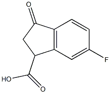 6-fluoro-3-oxo-2,3-dihydro-1H-indene-1-carboxylic acid Struktur