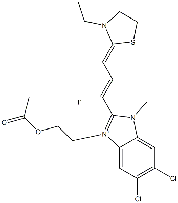 3-(2-ACETOXYETHYL)-5,6-DICHLORO-2-[3-(3-ETHYL-2-THIAZOLIDINYLIDENE)-1-PROPENYL]-1-METHYLBENZIMIDAZOLIUM IODIDE