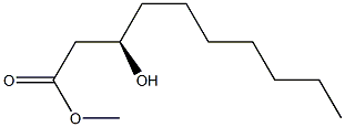 [R,(-)]-3-ヒドロキシカプリン酸メチル 化学構造式